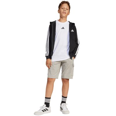 16. adidas Essentials Full-Zip Kids' Sweatshirt Black and White JD6494