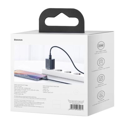 6. Baseus Super Si 1C fast charger USB Type C 20W Power Delivery + USB Type C - Lightning cable 1m blue (TZCCSUP-B03)
