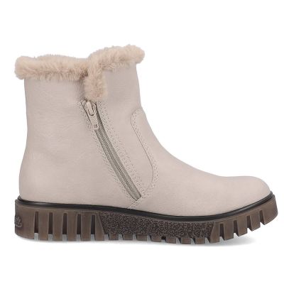 25. Beige women’s ankle boots with fur lining Rieker Y3481-60