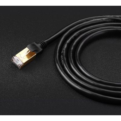 13. Ugreen Cable Ethernet patch cord RJ45 Cat 7 STP LAN 10Gbps 2m black (11269)