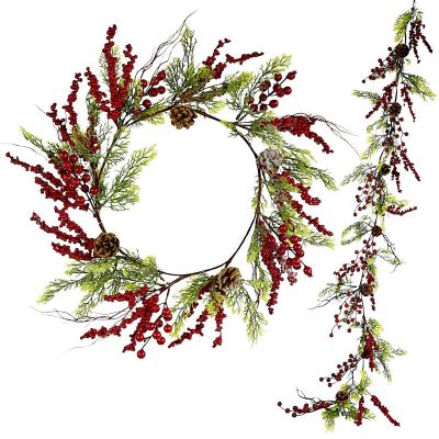 DECORATIVE GARLAND 175 CM RED