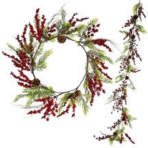 DECORATIVE GARLAND 175 CM RED