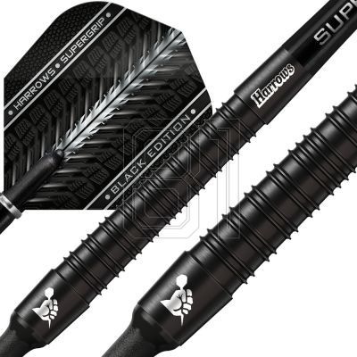 4. Harrows Supergrip Black 90% Softip Darts