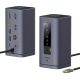 4. Baseus Spacemate hub USB-C 11in1 docking station 3xHDMI 4K 60Hz + 2xUSB-A (10Gb/s) + 1xUSB-C (10Gb/s) + RJ45 + 2xUSB-A (480Mb/s) + 1xUSB-C (PD) + 1xMinijack 3.5mm - gray