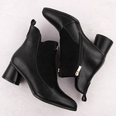 11. D&A S.Barski Premium Collection W OLI232A Black Heeled Ankle Boots