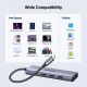 6. HUB Ugreen CM511 15597 5in1 USB-C - USB-C PD / HDMI / 3x USB-A 3.0 - gray
