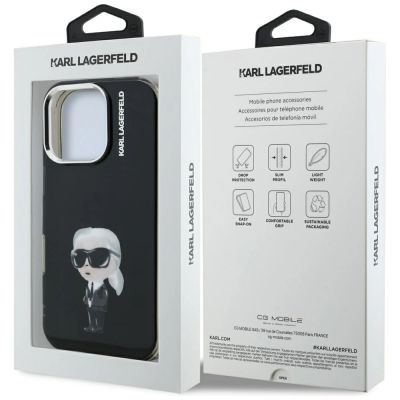 8. Karl Lagerfeld IML Aquarelle Karl & Logo MagSafe Case for iPhone 16 Pro - Black