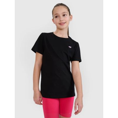 Regular plain girls' T-shirt 4F 4FJWSS25TTSHF2177-20S