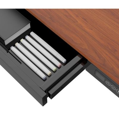 8. Activejet ET119W-C Electric Height Adjustable Desk, Black/Walnut. Tabletop dimensions: 140 x 70 cm.