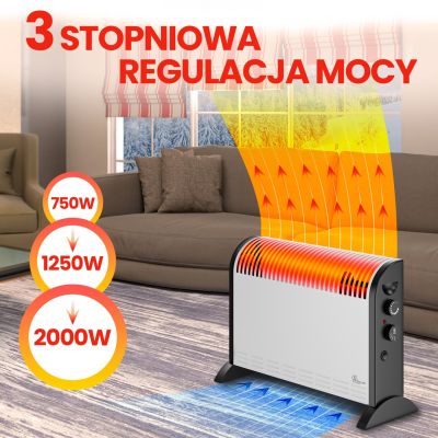 13. Extralink LCV-06 | Convector heater | 2000W, 3 modes, thermostat, fan