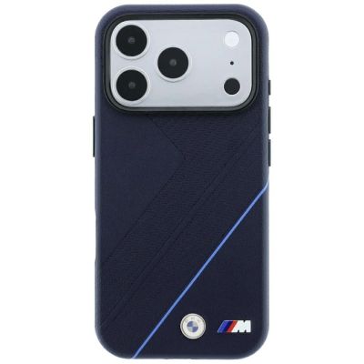 3. BMW M Tire Track Blue Line MagSafe Case for iPhone 17 Pro Max / 18 Pro Max - Navy Blue