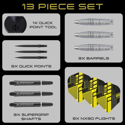 6. Harrows NX-90 Bomb QP 90% Steeltip Darts