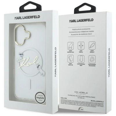 8. Karl Lagerfeld IML Choupettes Karl Script Logo MagSafe iPhone 17 Case - Clear