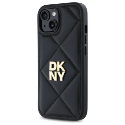 2. DKNY Quilted Stack Logo iPhone 15 Case - Black