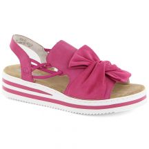 Comfortable platform sandals Rieker W RKR687 fuchsia