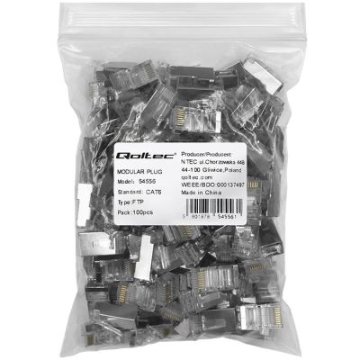 2. QOLTEC RJ45 MODULAR CONNECTOR PLUG | CAT6 | FTP | 100PCS