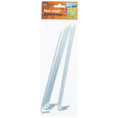 4. TENT PEGS 23 CM SET OF 6 METAL CAMP ACTIVE