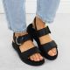 7. Women's leather wedge sandals black Remonte D2K50-00