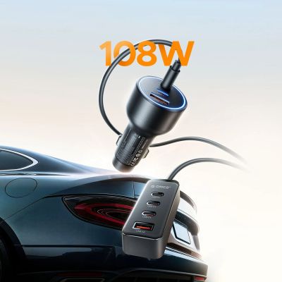 3. ORICO ChargeClip 90W 2A4C Back Clip Multi-Port Car Charger