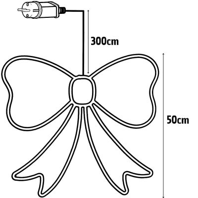 4. DECORATIVE BOW 55CM RED 120 LED