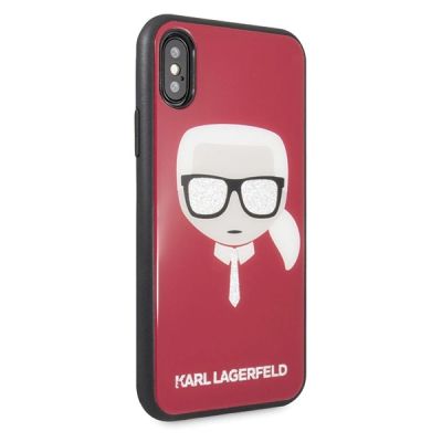 5. Karl Lagerfeld Iconic Glitter Karl`s Head iPhone X / Xs Case - Red