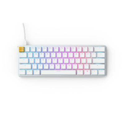 7. Glorious PC Gaming Race GMMK USB QWERTY Keyboard American International Silver, White