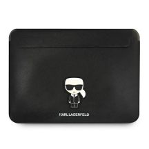 Karl Lagerfeld Sleeve Saffiano Ikonik Karl 16" Laptop Bag - Black