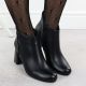 10. Elegant black leather ankle boots with a block heel, Jezzi OLI21-2