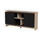 PORTO 2D chest of drawers 150x38x77 oak/black