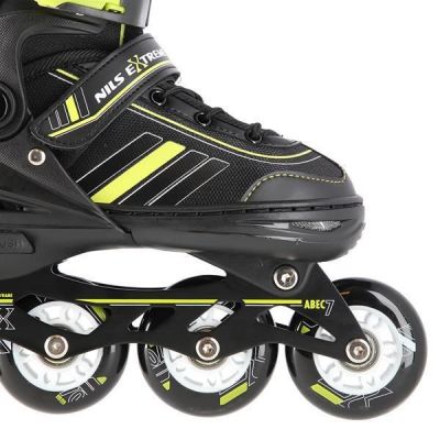 5. NILS EXTREME NH18191 2IN1 ROLLER SKATES BLACK-LIME SIZE M (34-38) WITH REPLACEABLE HOCKEY BLADE