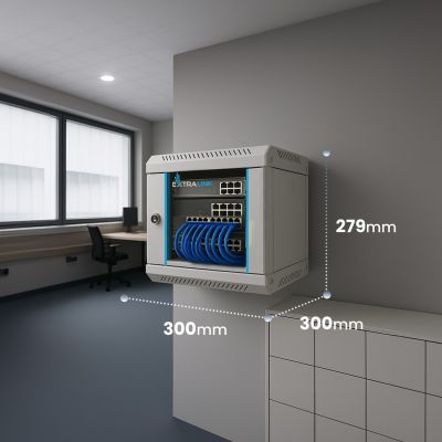 8. Extralink - 4U 10" wall-mounted cabinet, gray