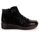 15. Women’s black insulated leather ankle boots with print, Filippo