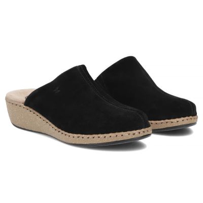 4. Black leather wedge sandals Filippo DK7567