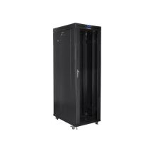 LANBERG FLOOR RACK CABINET 19" 42U 800X1000 GLASS DOOR LCD BLACK FF01-8042-12BL (FLAT PACK)
