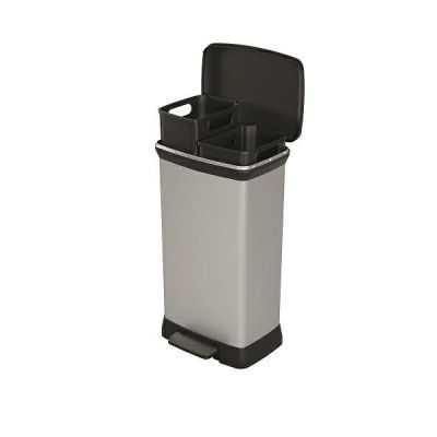 CURVER WASTE BIN WITH PEDAL 23L+23L/IML METALLIC
