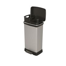 CURVER WASTE BIN WITH PEDAL 23L+23L/IML METALLIC