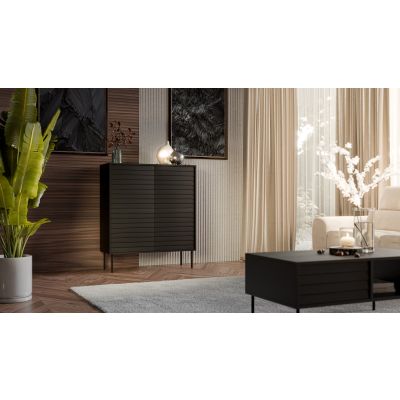 3. 4D CORTINA chest of drawers 102x40x118 black