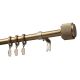 Single Extendable Curtain Rod Ø 19 mm OMEGA Gold 200–300 cm with Rings KOWALSKI