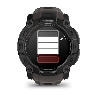 5. Garmin Instinct 3 – 50 mm AMOLED Black met charcoal band watch