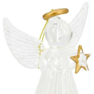4. Angel-Shaped Glass Bauble 14 cm – Saska Gift & Decor