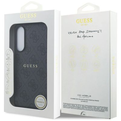 8. Guess 4G Ring Classic Logo MagSafe Case for Samsung Galaxy S25 Edge - Black