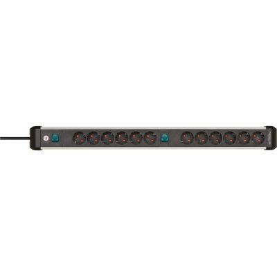 Power strip with switch Silver-Black Schutzkontakt 1 pc.
