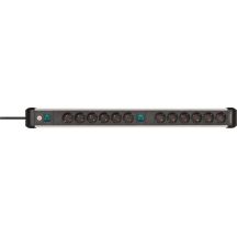 Power strip with switch Silver-Black Schutzkontakt 1 pc.