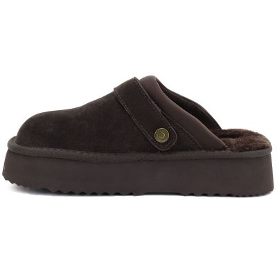 3. Women's leather insulated flip-flops on a chocolate platform Big Star UU274697