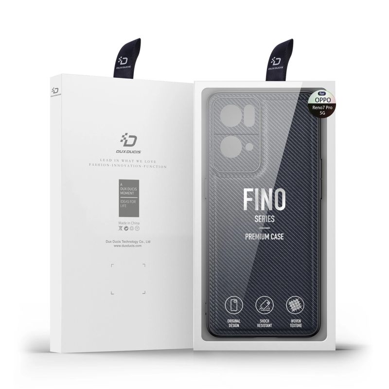 5. Dux Ducis Fino case cover covered with nylon material Oppo Reno7 Pro 5G black