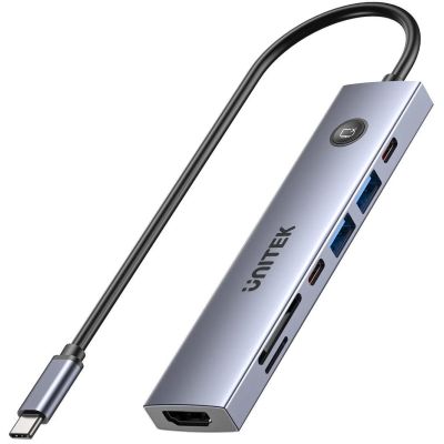 19. UNITEK HUB USB-C 7IN1 PD 100W HDMI 2.0 WITH ON/OFF BUTTON