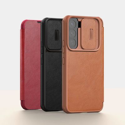 8. Nillkin Qin Leather Pro Case Case for Samsung Galaxy S22+ (S22 Plus) Camera Protector Holster Cover Flip Case Brown