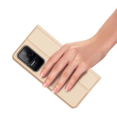 7. Dux Ducis Skin Pro Holster Cover Flip Cover for Xiaomi Poco F4 5G gold
