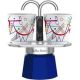 2. Bialetti Mini Express Kandinsky Moka Pot Blue, Silver