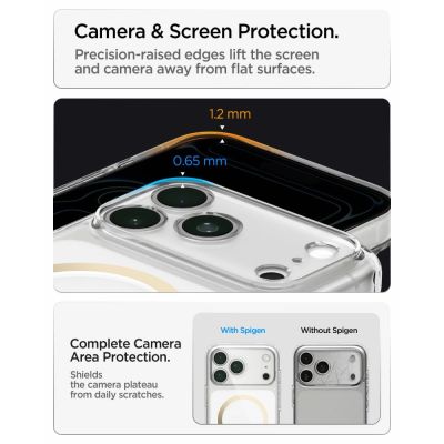 12. Spigen Ultra Hybrid MagSafe Case for iPhone 18 Pro Max / 17 Pro Max - Transparent Gold